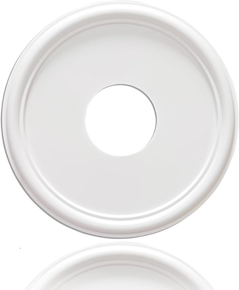 ELFCAB Molded Nylon Ceiling Medallion for Light Fixtures and Ceiling Fans White 13"OD x 4"ID x 1-1/8"P (Fits Canopies up to 10-1/2") - Image 4